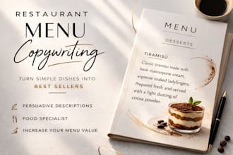 copywrite italian and english menus