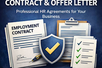 draft employment contract, job offer letter, and HR agreement for your business