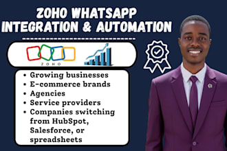 do zoho CRM data migration, whatsapp integration and portal setup