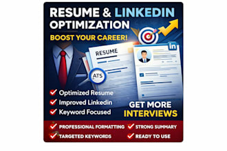 rewrite and optimize your resume and linkedin profile