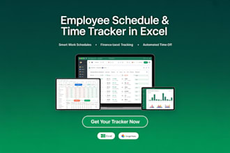 create employee work schedule tracker, finance and time off tracker in excel