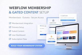 build webflow membership website memberstack outseta setup webflow gated content