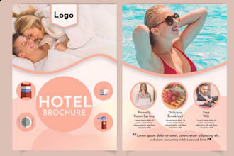 luxury hotel vacation brochure, boutique hotel brochure, digital bifold brochure