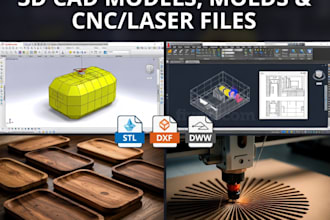 create 3d cad models, mold ,cnc files for chocolate ,guitar ,engraving and laser