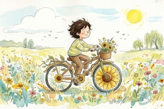 illustrate adorable hand drawn watercolor children stories