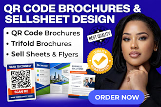 design qr code pamphlet design, trifold brochure design, or sell sheet design