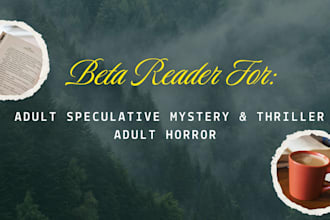 beta read your adult horror or mystery manuscript