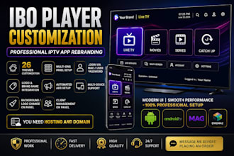 professionally customize and rebrand ibo player iptv app with multi dns panel