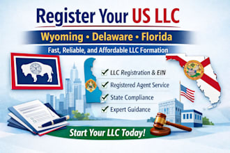 register us llc formation, company registration, wyoming, delaware, florida