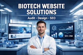 design a professional biotech, peptide, and biomedicine website UI UX