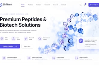 design a professional biotech, peptide, and biomedicine website UI UX