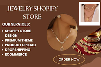 design shopify jewelry store, dropshipping fashion store, necklace store