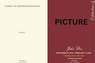 create your obituary for you standard 4 page or more