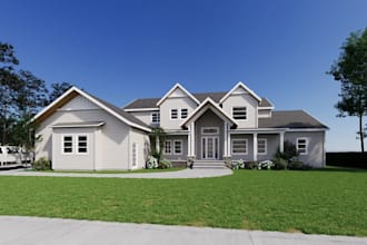 renovate america house,interior render,uk home style,exterior design,landscape