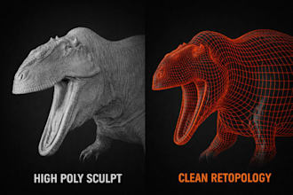 do professional retopology for your 3d model