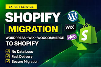 migrate wordpress, wix and woocommerce to shopify website migration