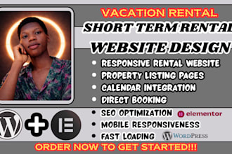 short term rental website, vacation rental website, airbnb website design