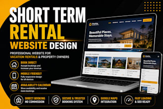 short term rental website, vacation rental website, airbnb website design