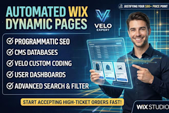 create automated wix dynamic pages, cms databases using wix velo, wix rest api