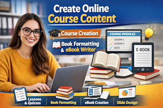 write online course content course curriculum workbook creation training course
