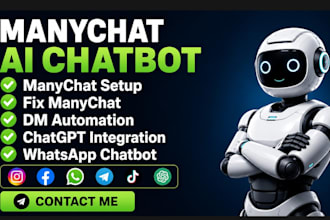 manychat ai chatbot, fix manychat, whatsapp chatbot, instagram, facebook chatbot