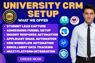 setup university CRM and admissions automation system unibuddy admithub hubspot