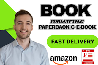 do book formatting and layout design for print and kindle