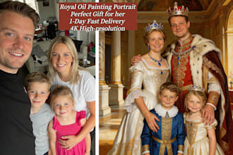 turn your photo into a stunning royal oil painting portrait in a vintage style