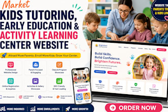 market kids tutoring, early education, and activity learning center website