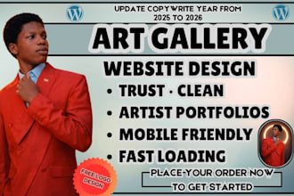 create art gallery website, artist portfolio website, exhibition website design