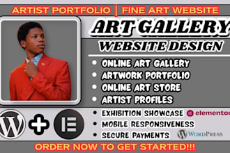 create art gallery website, artist portfolio website, exhibition website design
