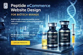 peptide ecommerce website design shopify wordpress biotech online store
