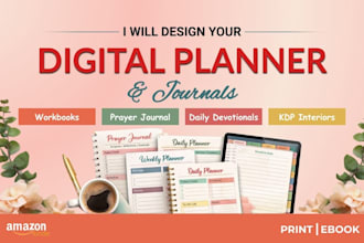 design digital planner, journal, workbook in canva