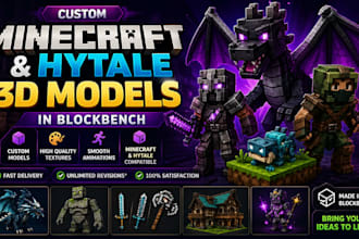 create animated minecraft and hytale 3d models in blockbench vroid