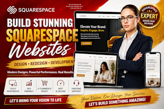 build squarespace website, redesign squarespace website, update squarespace