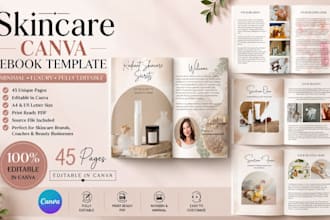 design minimalist canva ebook skincare routine healthy skincare glowing layout