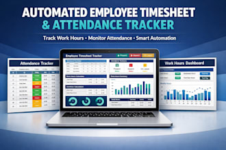 design automated employee timesheet, attendance tracker, work hours tracker