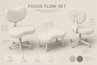 create design for adhd chair, adhd meditation chair, cross legged office chair