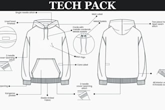 create factory ready clothing tech pack do fashion tech pack designer