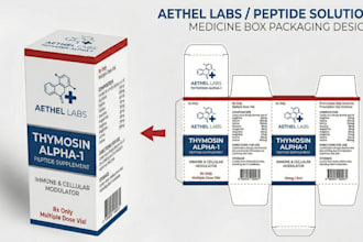 do medicine box design peptide labels supplement label print ready 3d mock up
