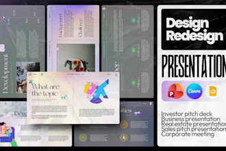 design redesign powerpoint presentation real estate investor pitch deck canva