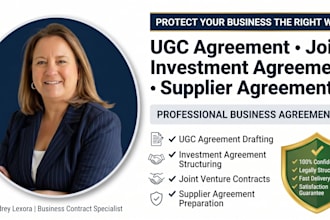 draft ugc agreement investment agreement joint venture and supplier agreement