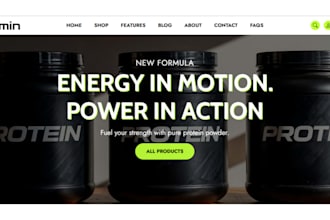 design premium supplement store shopify store supplement website