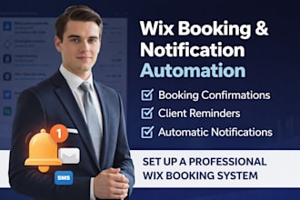 set up wix client booking confirmation notifications automation system
