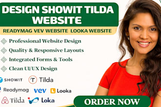 design showit tilda website readymag vev website looka website