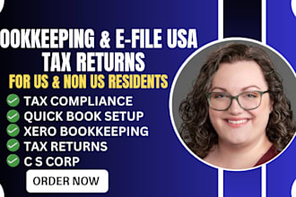 do bookkeeping and efile US tax returns for llc partnership ccorp and individual