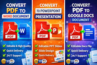 convert PDF file to word, google docs, or power point