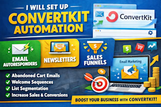 set up convert kit automation, email autoresponder, newsletter