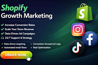 increase shopify sales with paid social media ads, email automation, SEM