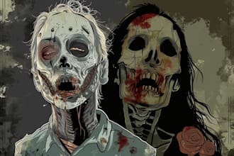 create you like a zombie dark art illustration